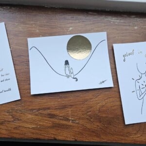 Set van 9 postcards | Girlpower en zelfliefde | met gouden folie