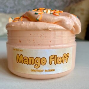 Slijm speelgoed "Mango Fluff" - luchtige boterslijm voor sensorische behoeften en stressverlichting