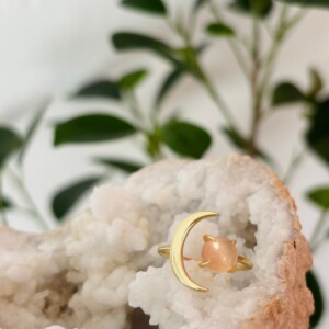 Verstelbare Rozenkwarts ring 925 Zilver