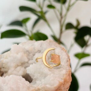 Verstelbare Rozenkwarts ring 925 Zilver