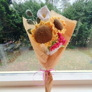 gehaakte bloemen boeket