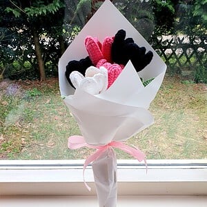 gehaakte tulpen boeket.