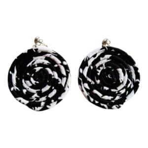 Swirl Oorbellen wit/zwart