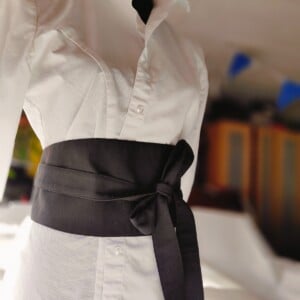 zwarte textile riem, brede zwarte taille korset