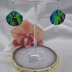 925 zilveren oorbellen met XL kristallen schelphanger