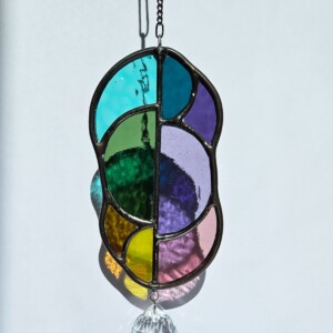 A-symmetrische glas in lood zonnevanger regenboog met kristal