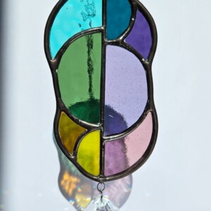 A-symmetrische glas in lood zonnevanger regenboog met kristal