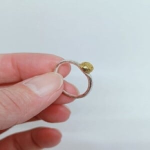 Ball, unieke handgemaakte zilveren ring