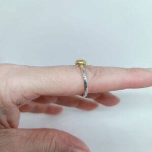 Ball, unieke handgemaakte zilveren ring