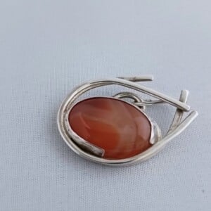 Flaming Carnelian, uniek ontwerp zilveren hanger