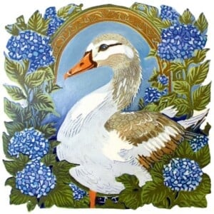 Gans - handgedrukte linosnede print