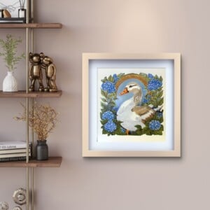 Gans - handgedrukte linosnede print