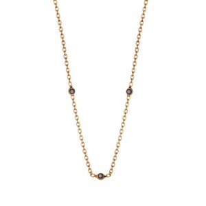 Gold Plated Necklace Black Onyx