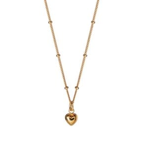 Gold Plated Necklace With Convex Heart