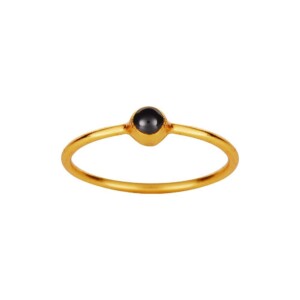 Gold Plated Ring With Small Black Onyx
