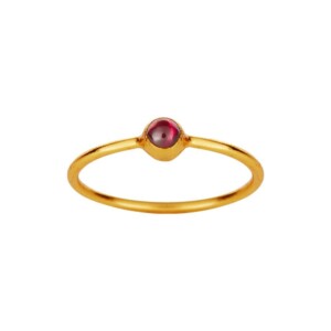 Gold Plated Ring With Small Red Onyx