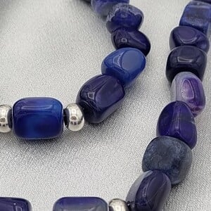 Handgemaakte sieraden set natuursteen - blauw