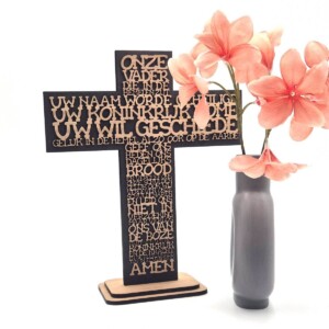 Het Onze Vader (decoratief kruis, zwart)
