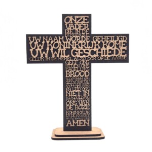 Het Onze Vader (decoratief kruis, zwart)