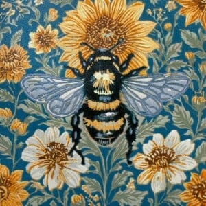 Hommel handgedrukte linosnede print