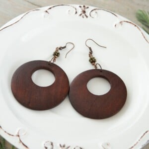 Houten oorbellen