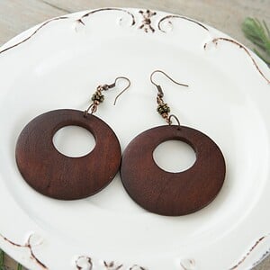 Houten oorbellen