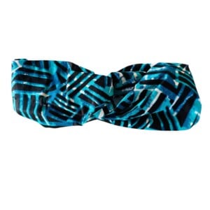 Ikara haarband blauw design van afrikaanse katoenen stof
