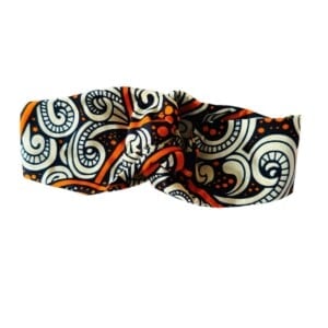 Ikara haarband creme & oranje van Afrikaanse katoenen stof