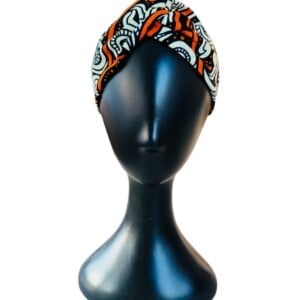 Ikara haarband creme & oranje van Afrikaanse katoenen stof