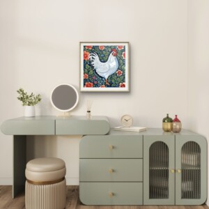 Kip - handgedrukte linosnede print
