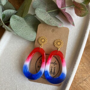 Koningsdag oorbellen - rood wit blauw
