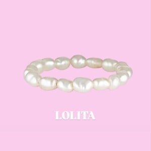 Zoetwaterparel ring rekbaar/one size