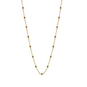 Long Gold Plated Necklace With Balls