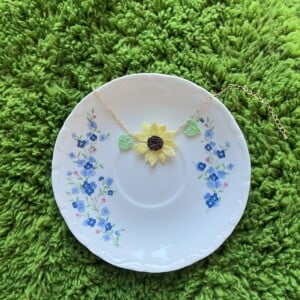 Micro Gehaakte Zonnebloem Armband
