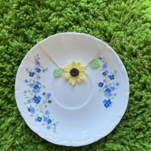 Micro Gehaakte Zonnebloem Armband