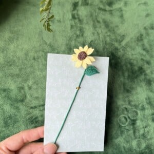 Micro Gehaakte zonnebloemen Boekenleggers