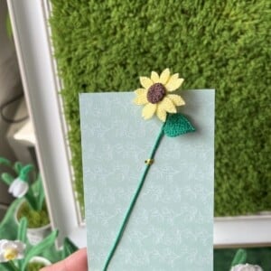 Micro Gehaakte zonnebloemen Boekenleggers