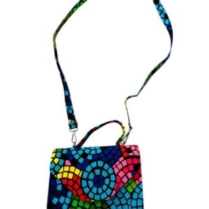 Mino handgemaakte tas met Mosaic print