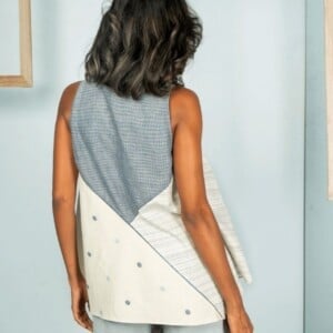 Natuurlijk Kimono Overlay Jamdani