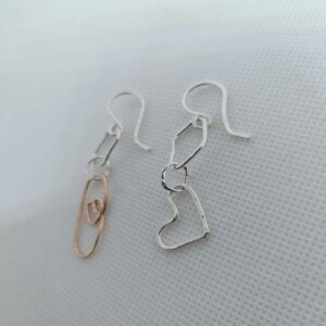 Organic oorhangers, uniek handgemaakt stel oorhangers