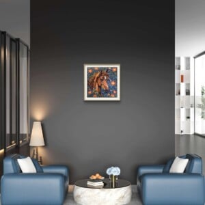 Paard - handgedrukte linosnede print