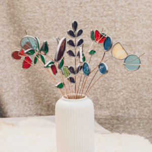 Paradise passion, boeket glazen bloemen incl gratis vaas