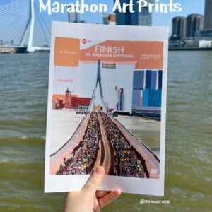 Rotterdam Marathon art print - personaliseerbaar stijl 'finishboog'