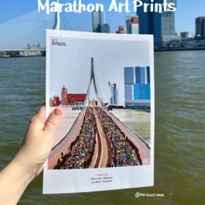 Rotterdam Marathon art print - personaliseerbaar stijl 'polaroid'