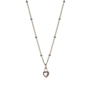 Silver Plated Necklace With Convex Heart