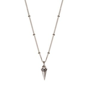 Silver Plated Necklace With Horn