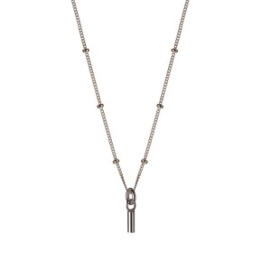 Silver Plated Necklace With Rod