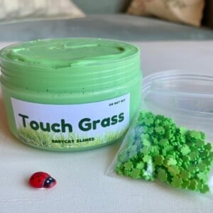 Slijm speelgoed "Touch Grass", romige groene slijm, geurend ambachtelijk speelgoed voor sensorische stimulatie, autisme, ADHD en angst, verjaardagscadeau voor kinderen