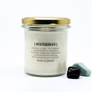 Sterrenbeeld geurkaars met edelstenen - Waterman