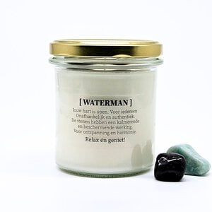 Sterrenbeeld geurkaars met edelstenen - Waterman
